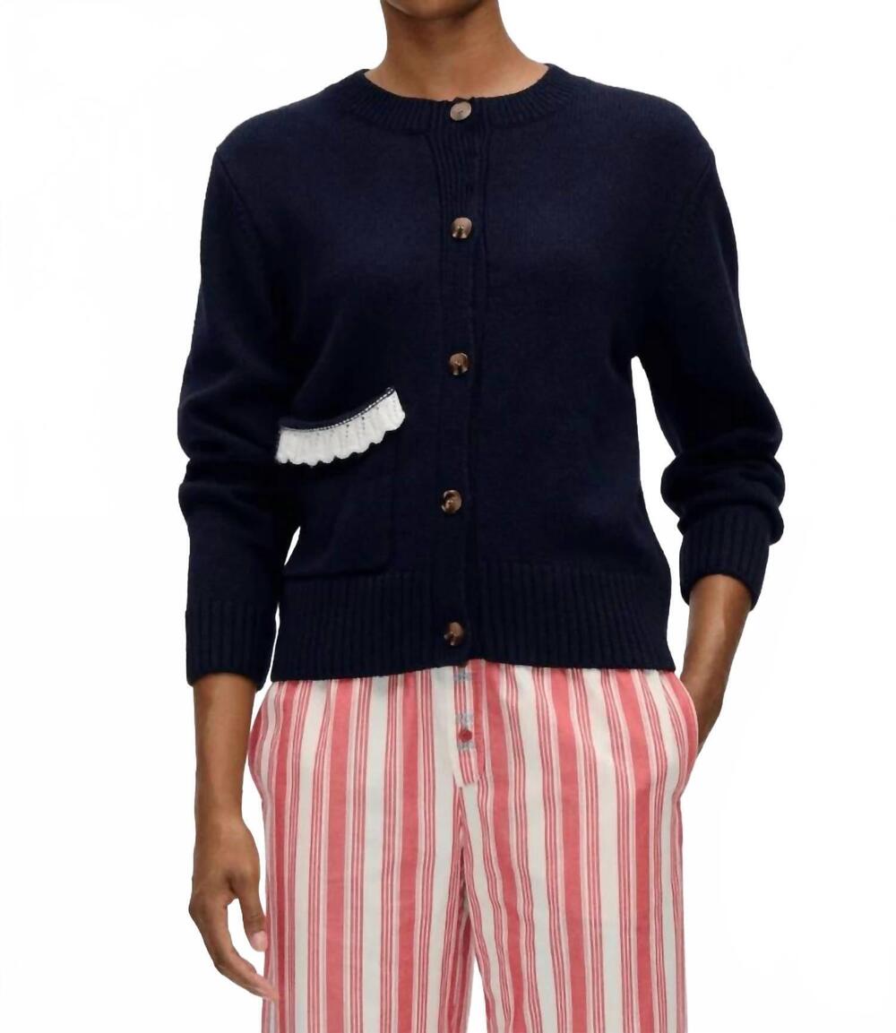 NEW STINE GOYA crewneck button-up cardigan in lucky horse